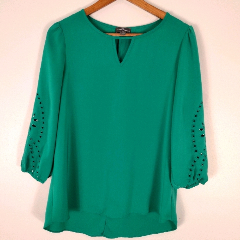 Market & Spruce 3/4 sleeve keyhole Blouse Sz S